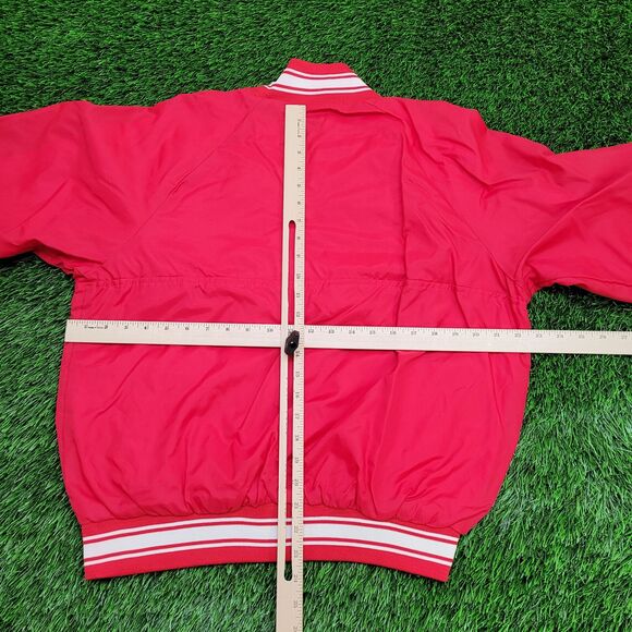 Vintage 80s Farmingdale Varsity Jacket L 22x23 Red Cropped - Picture 6 of 15